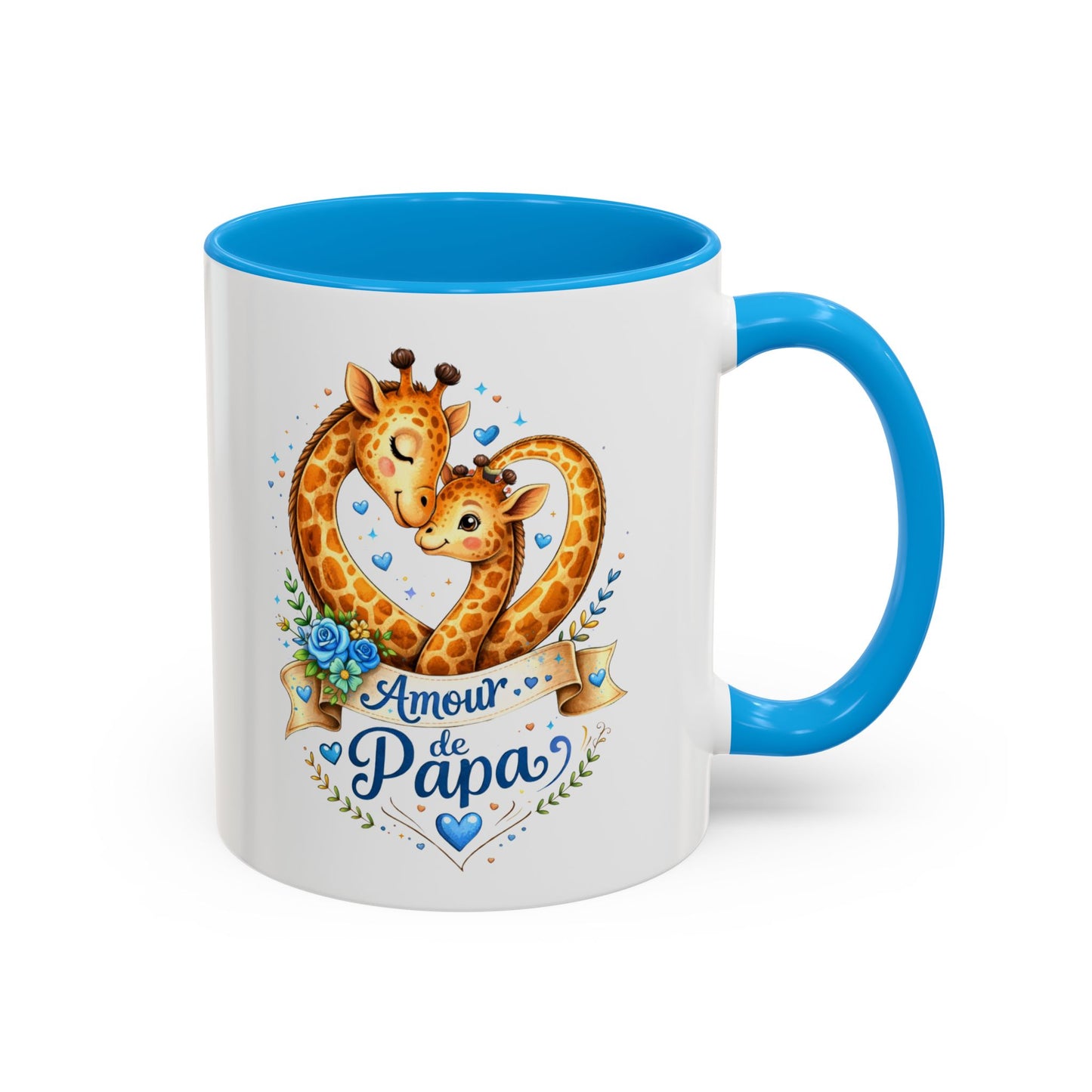 Tasse Amour de Papa Girafes – Mug Père Enfant Mignon – Cadeau Fête des Pères Anniversaire Papa – Céramique 325ml