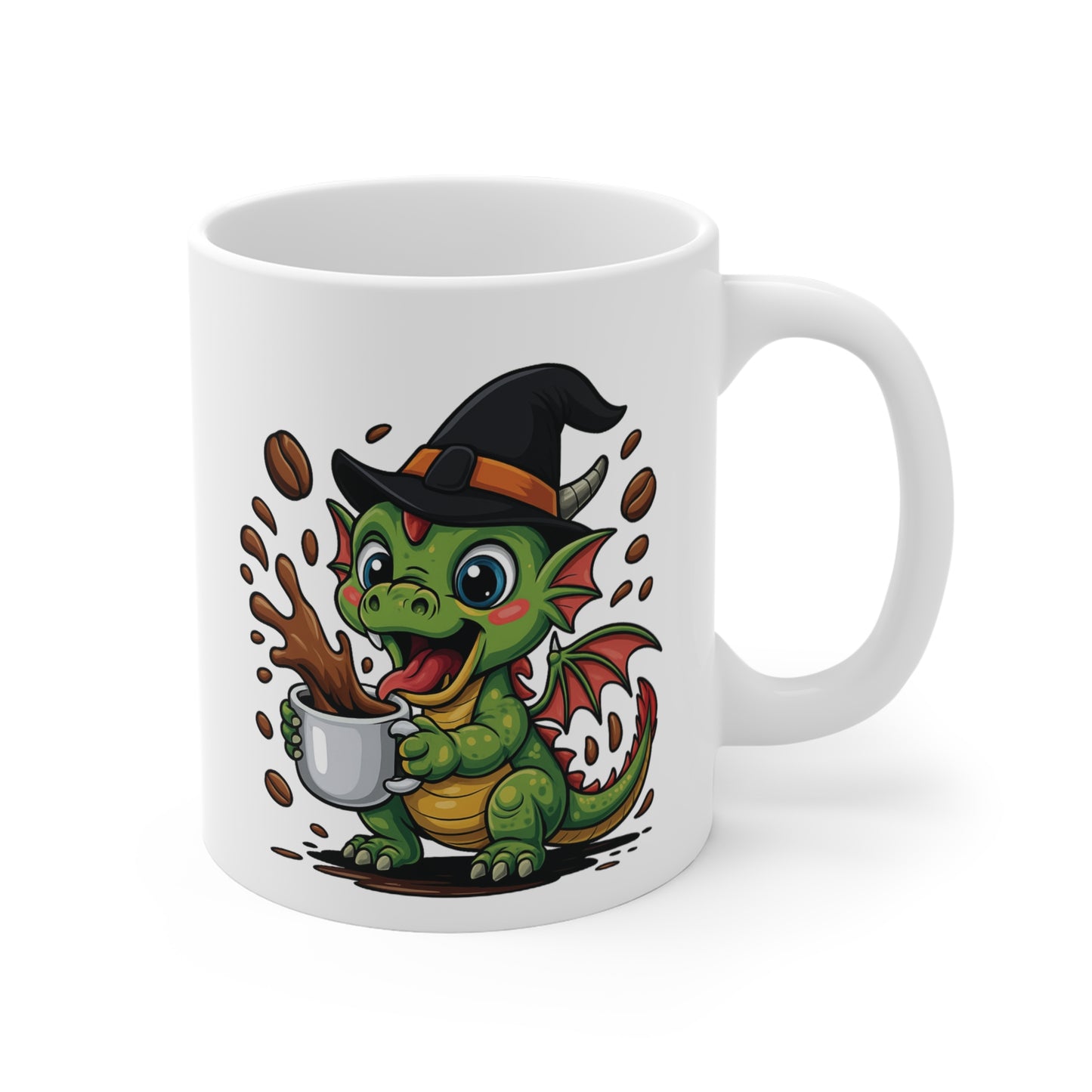 Tasse Dragon Sorcière Halloween – Mug Céramique Café 325ml – Cadeau Fantaisie Original