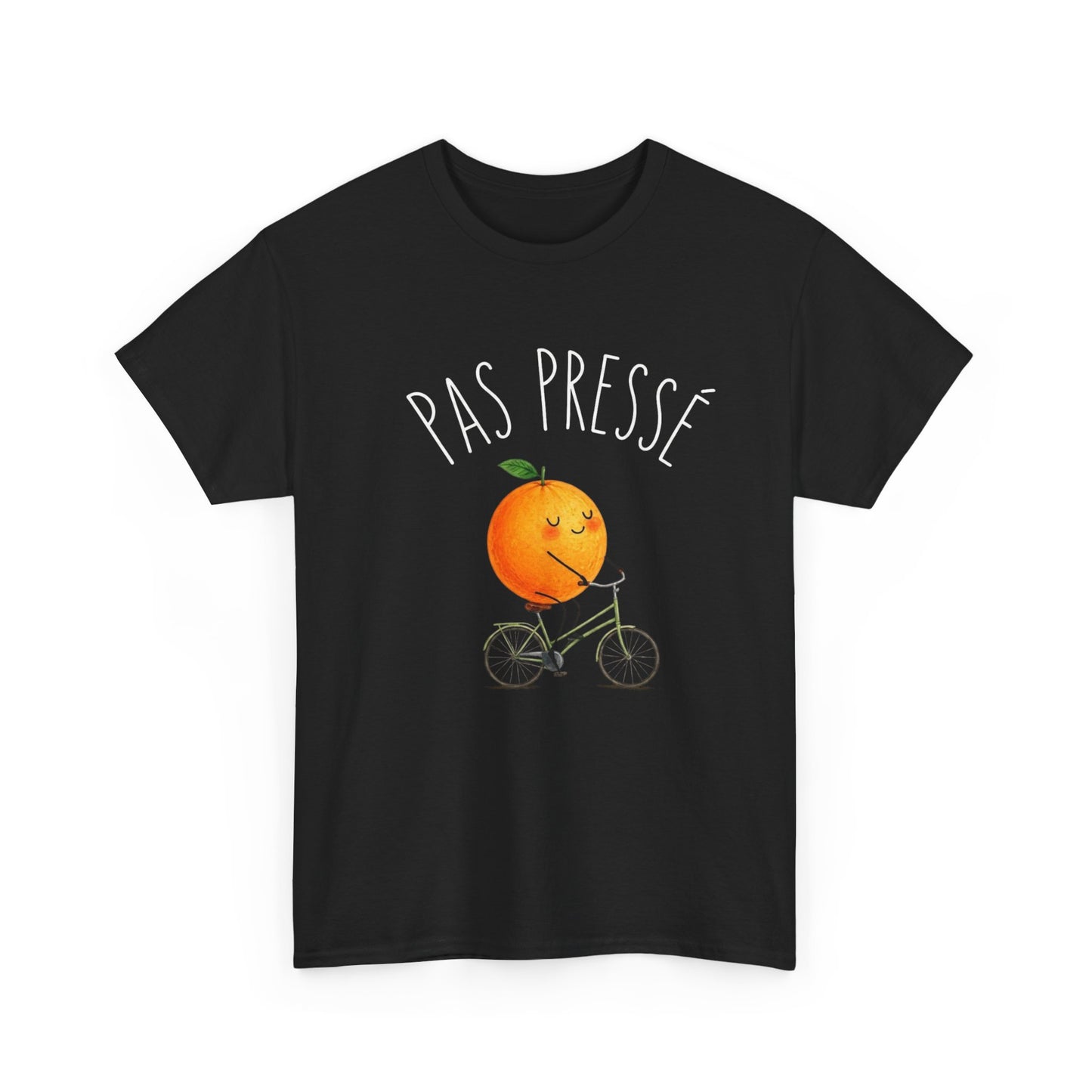 Tee Shirt Pas Pressé Orange à Vélo – T-Shirt Humour Fruit Mignon – Cadeau Homme Femme Original