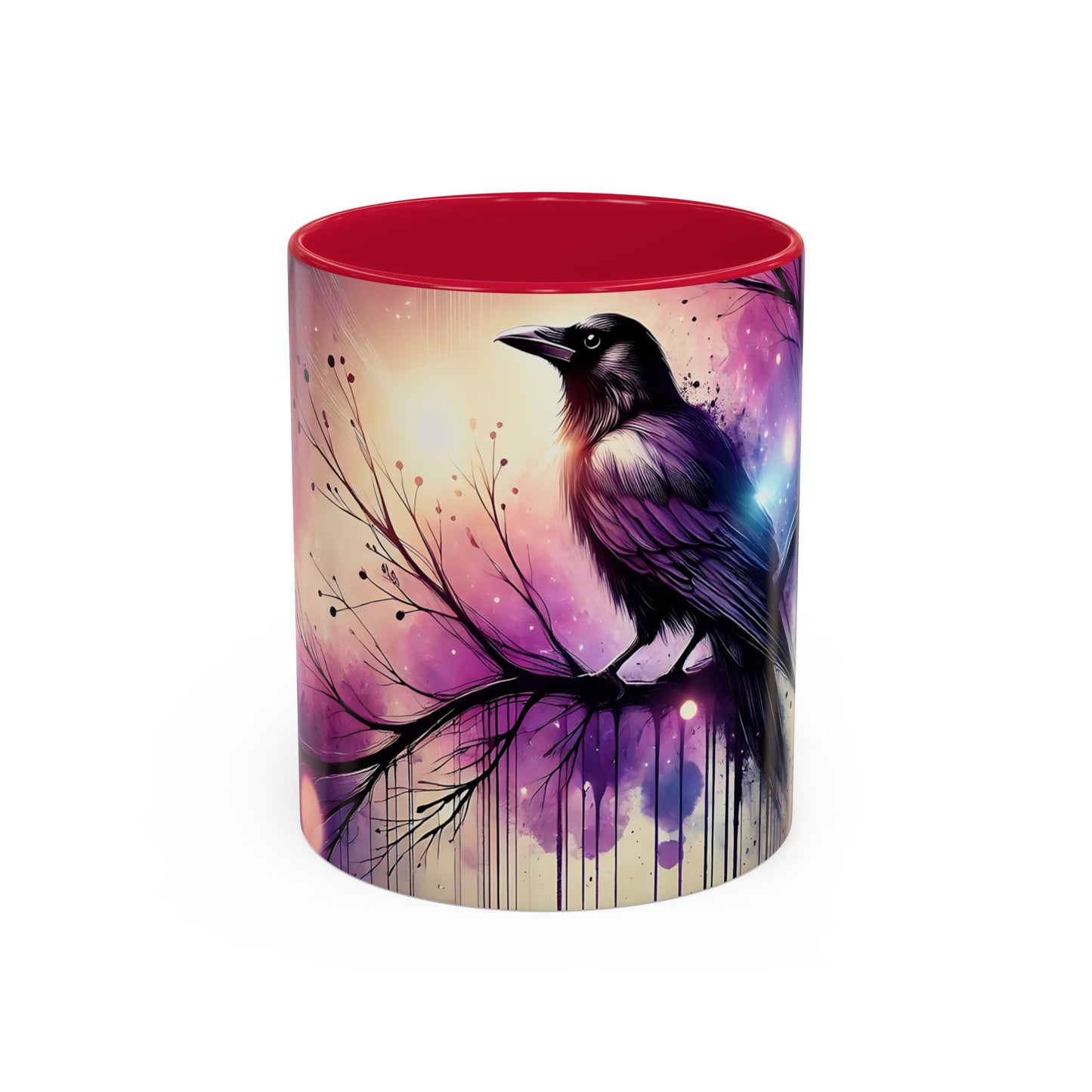 Mug Corbeau Mystique – Tasse Gothique Violet et Bleu avec Oiseau Fantastique – Cadeau Fantasy et Univers Sombre 325ml
