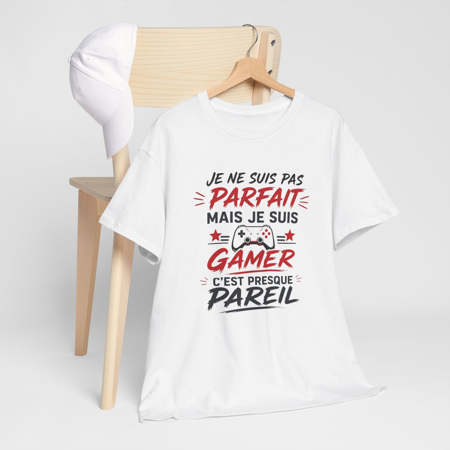 T-Shirt Gamer Humour – Je Ne Suis Pas Parfait Mais Je Suis Gamer – Cadeau Geek Homme Femme Papa Gamer
