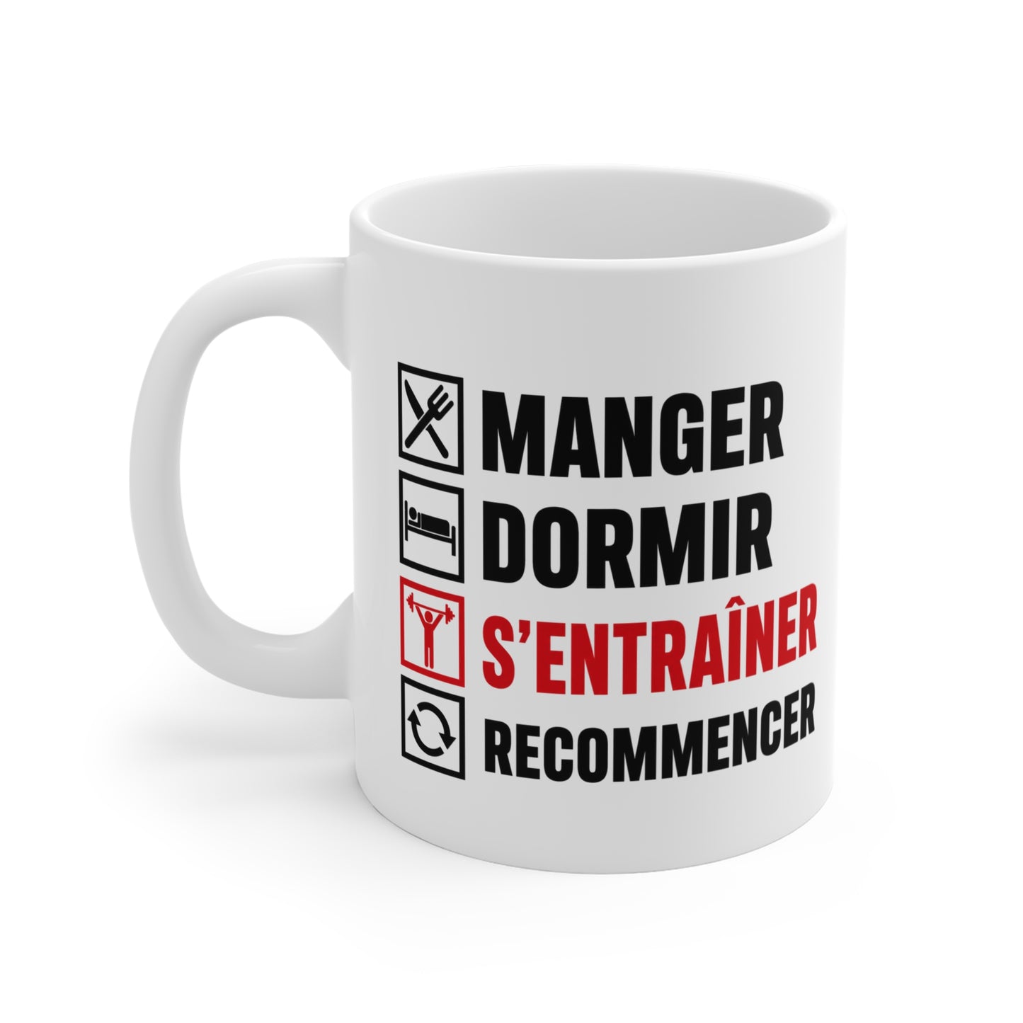 Mug Musculation Fitness – Tasse Sport Entraînement – Cadeau Original Homme et Femme, Passion Salle