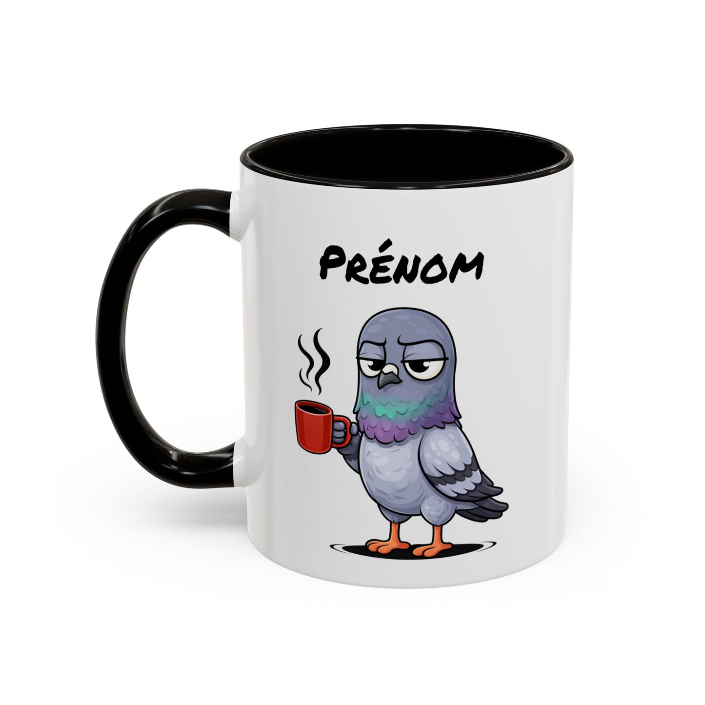 Mug Pigeon Fatigué Personnalisable 325ml – Tasse Café Humour Animal Urbain Drôle Réveil Difficile Bureau