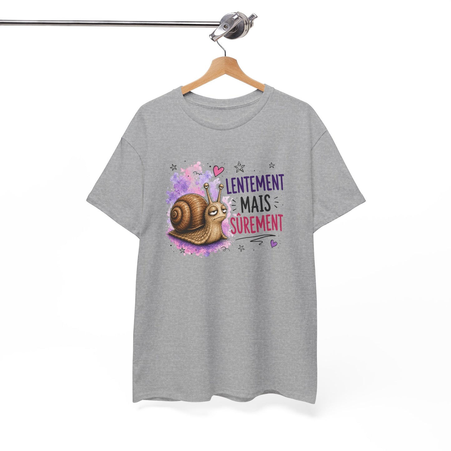 Tee-Shirt Humour Homme et Femme – Escargot Drôle Motivation Patience – Idée Cadeau Original Anniversaire