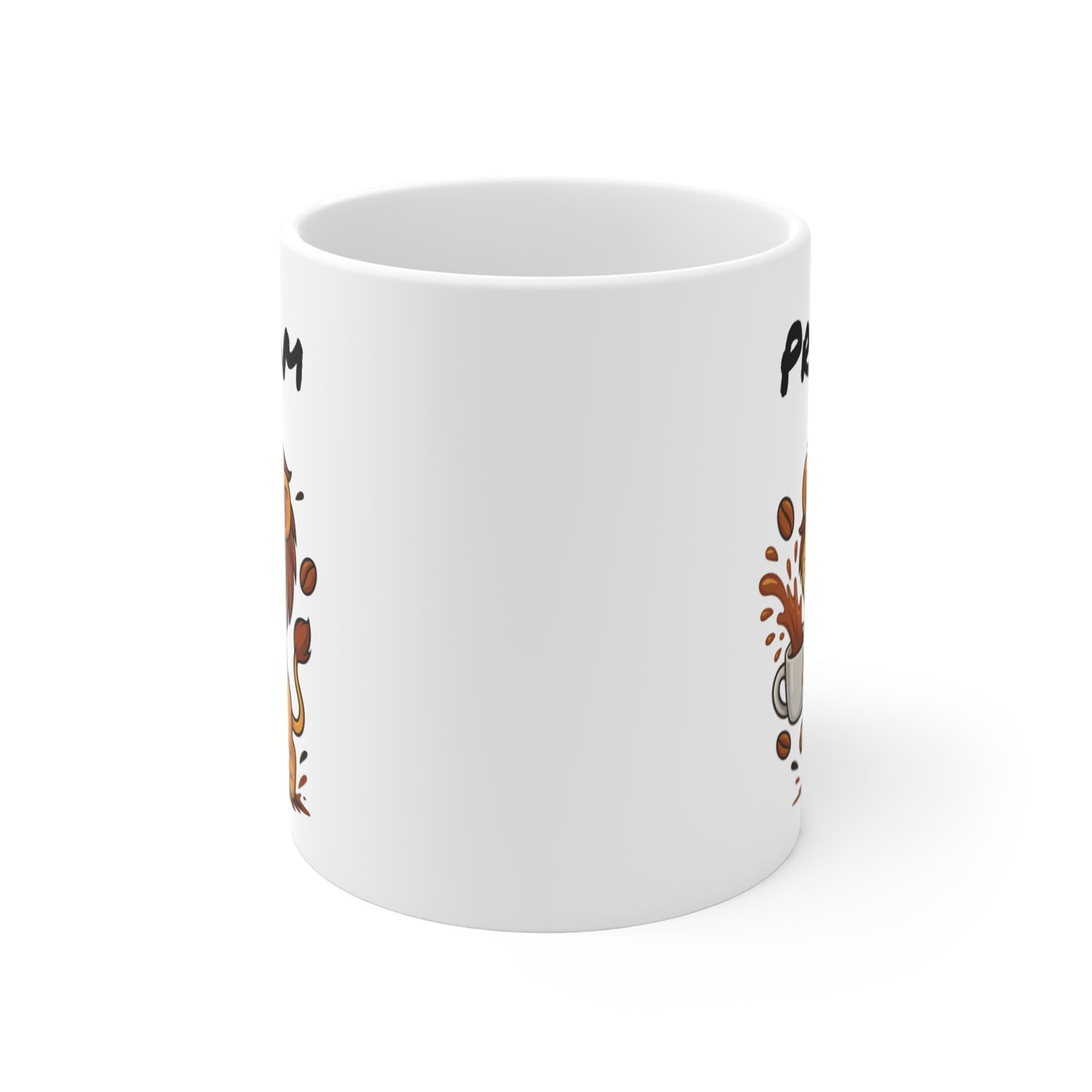 Tasse Personnalisable Lion Café – Mug Prénom Roi de la Savane Cartoon Céramique 325ml – Cadeau