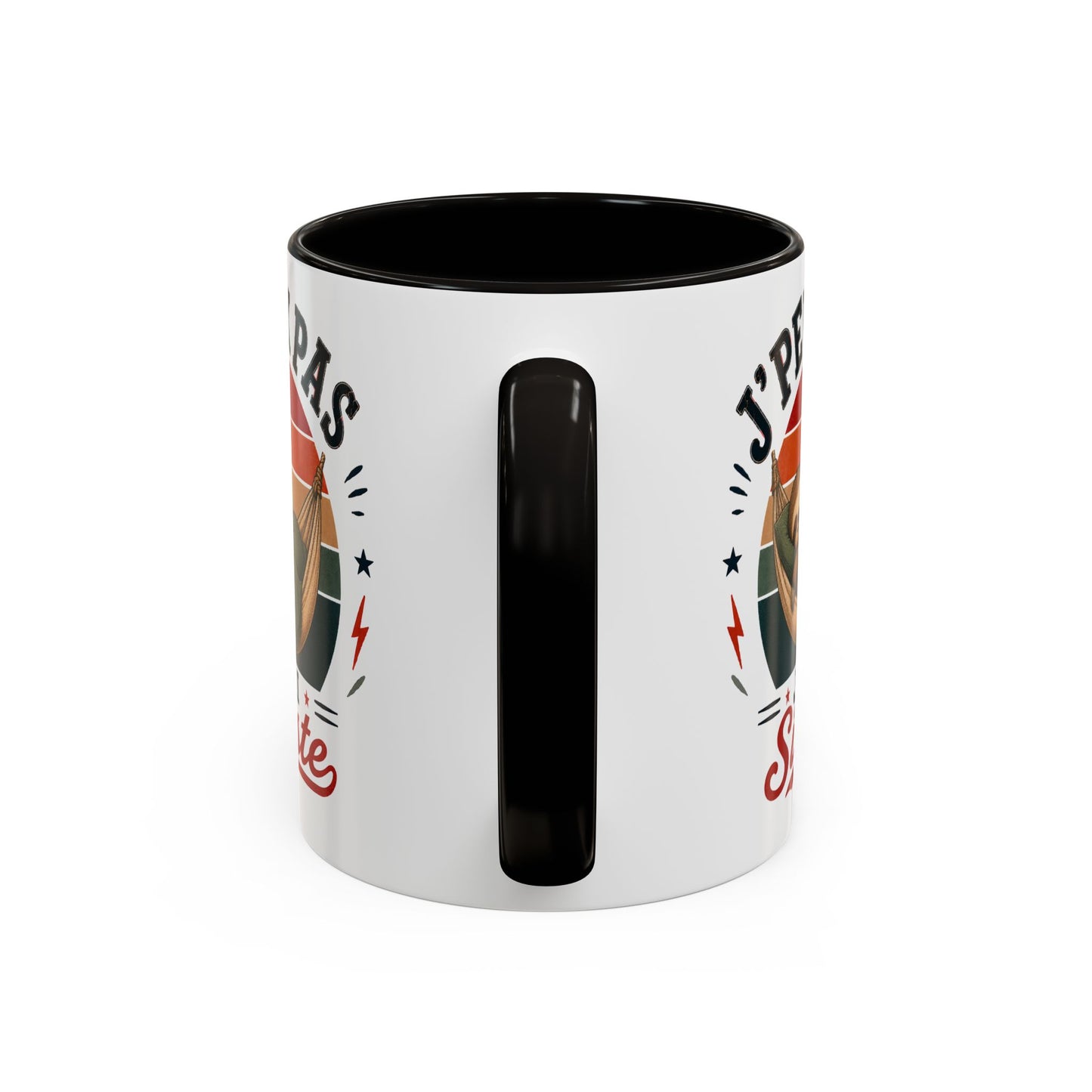 Tasse J’Peux Pas J’Ai Sieste – Mug Humour Paresseux Relaxation Vintage – Cadeau Détente Homme Femme 325ml