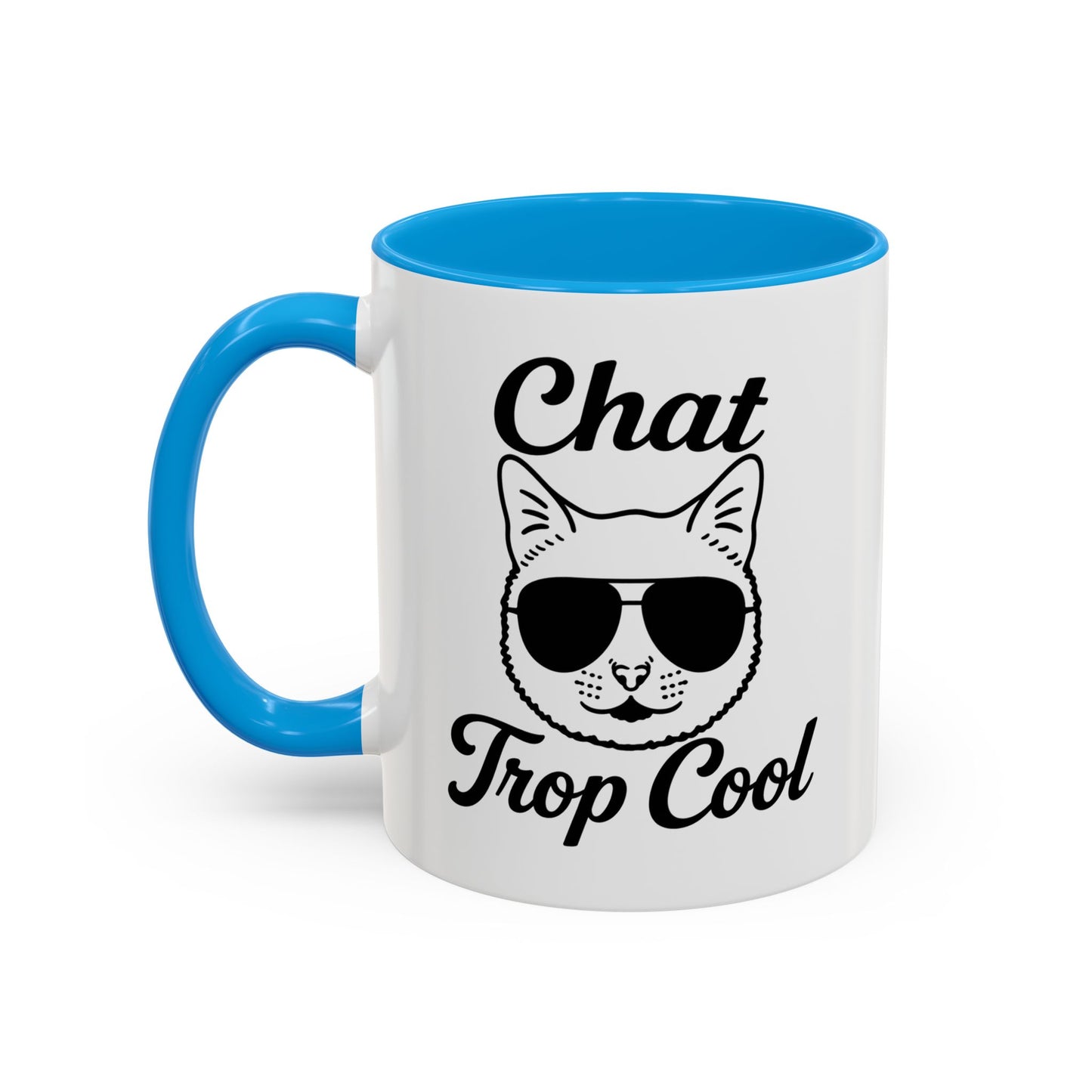 Tasse Chat Trop Cool Homme et Femme – Mug Chat avec Lunettes de Soleil – Cadeau Original pour Amoureux des Chats – Céramique 325 ml