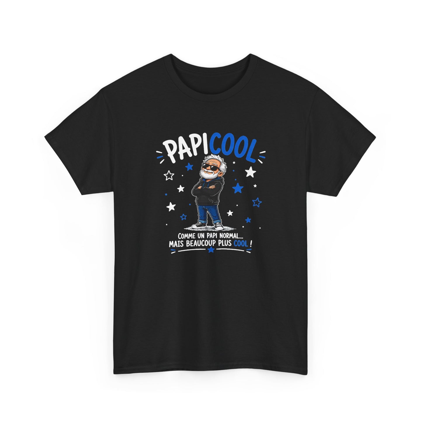 Tee Shirt Papi Homme – PapiCool Comme un Papi Normal Mais Beaucoup Plus Cool – T-Shirt Humour Grand-Père Cadeau Original