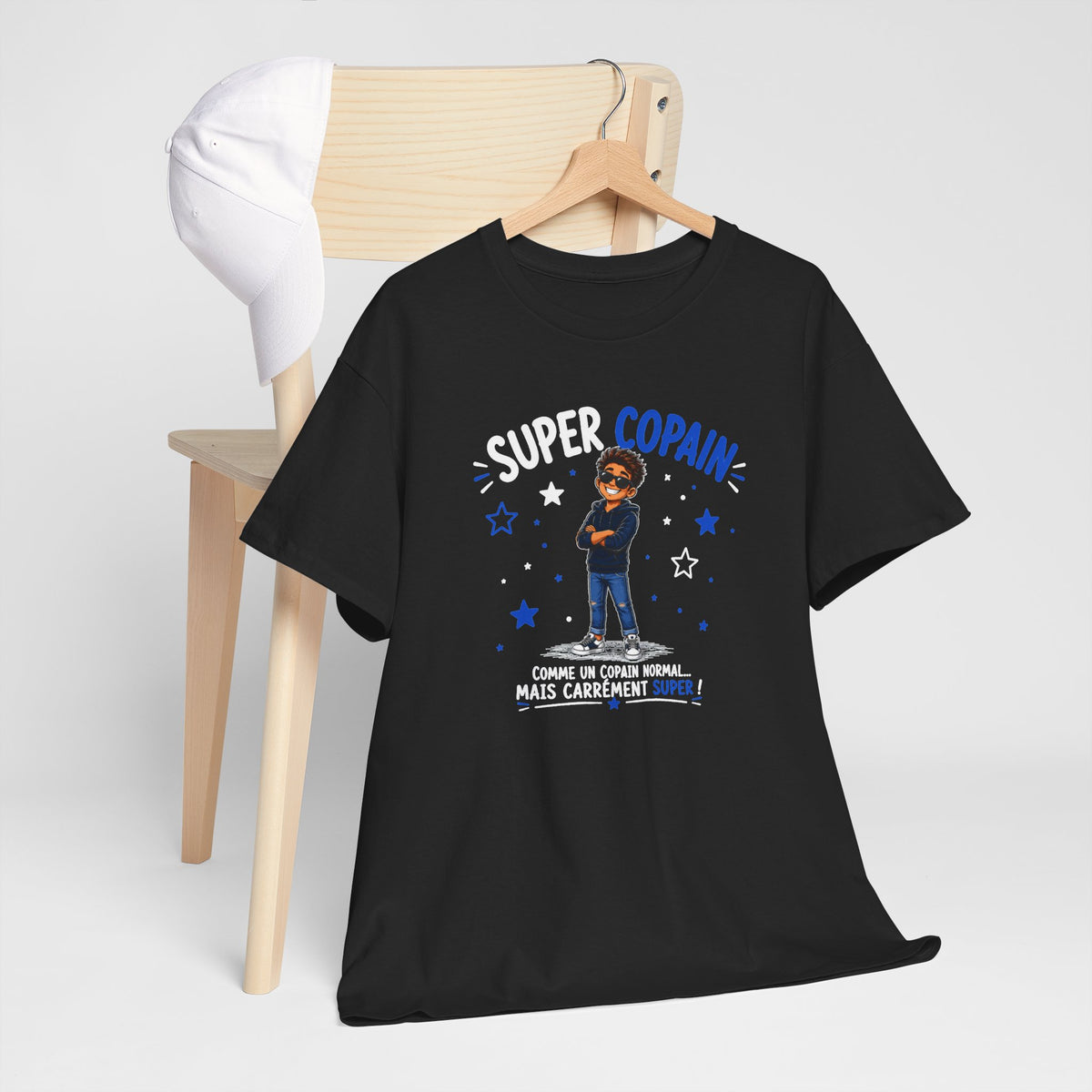 Tee Shirt Super Copain Homme – Comme un Copain Normal Mais Carrément Super – T-Shirt Humour Cadeau Amitié Original