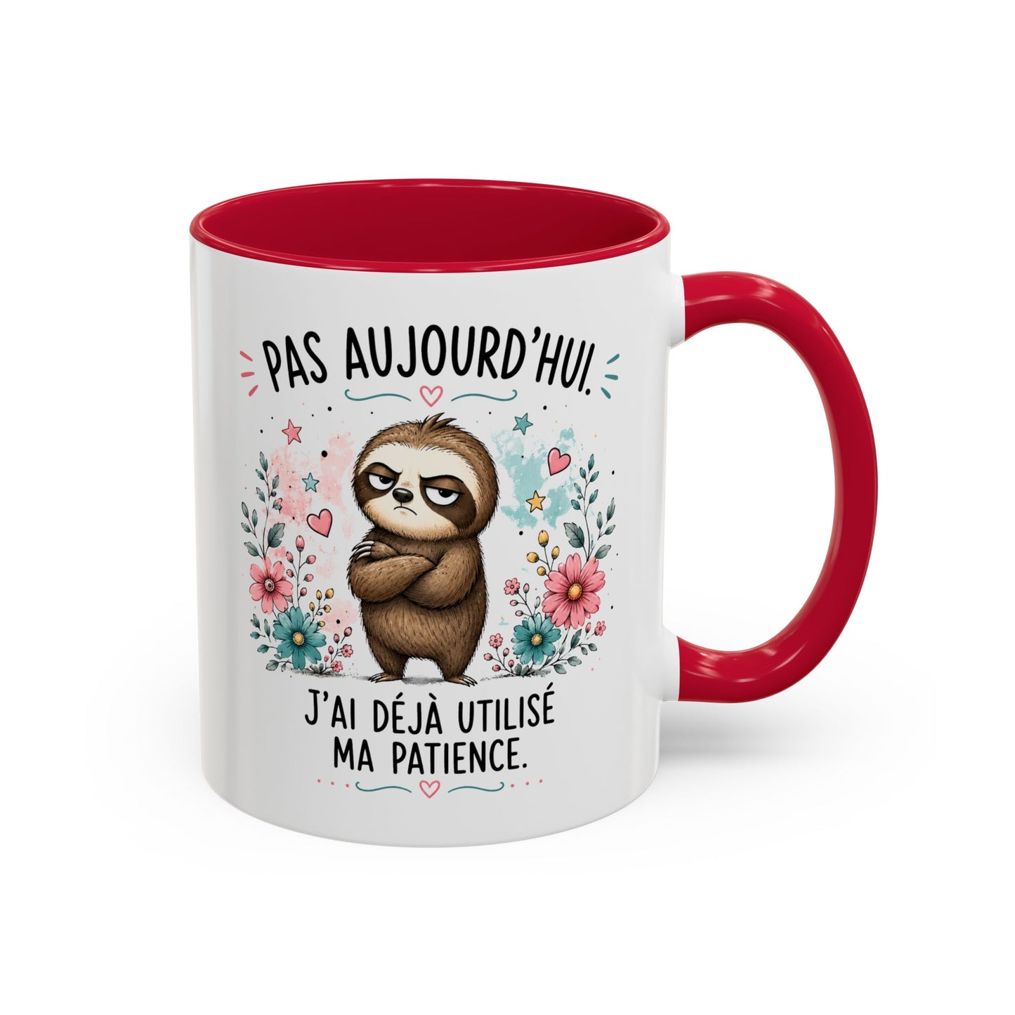 Tasse Paresseux Drôle Homme Femme – Mug Pas aujourd'hui j'ai déjà utilisé ma patience – Cadeau Humour 325 ml