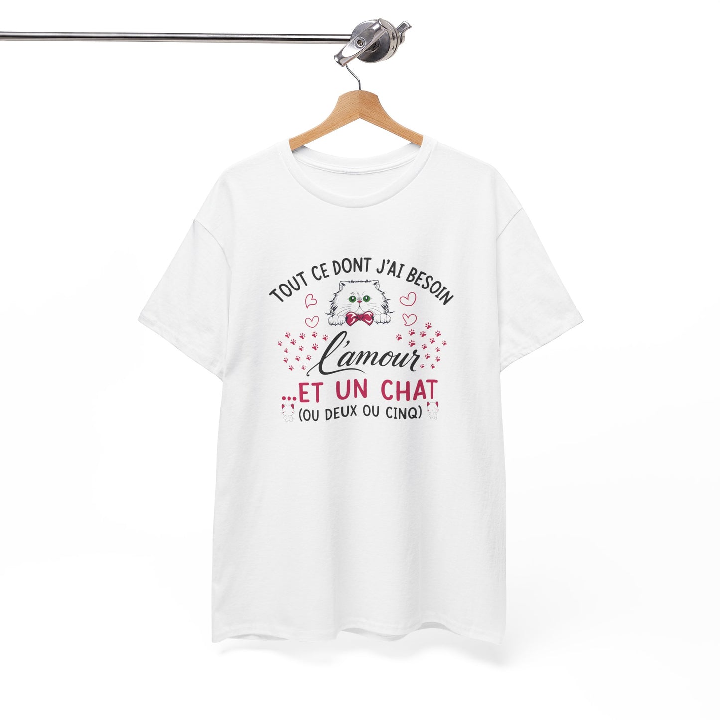 Tee Shirt Chat Homme Femme – Amour des Chats et Humour – Idée Cadeau Drôle pour Amoureux des Félins