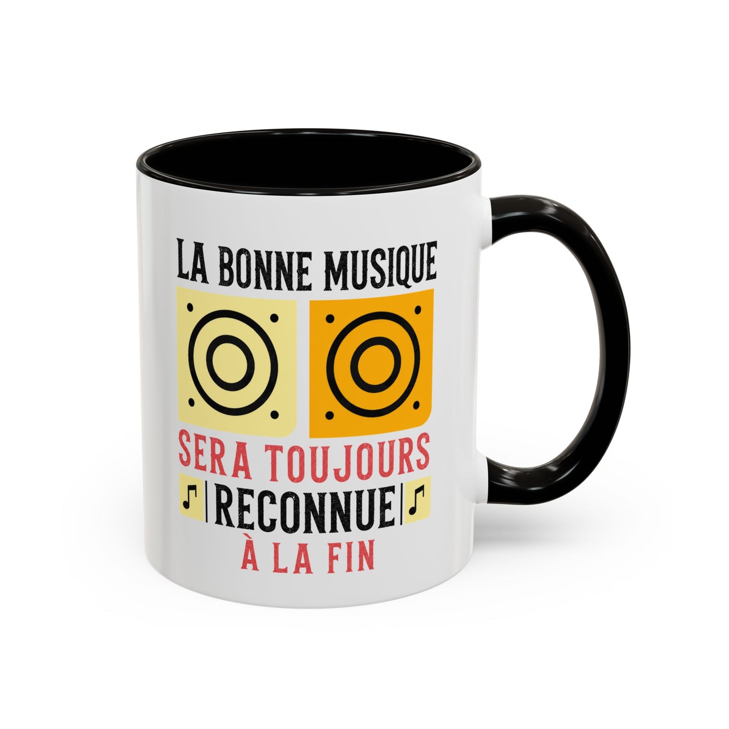 Mug Musique Homme Femme – Tasse Mélomane Passionné – Cadeau Original Amateur de Musique Son et Enceintes Noir Bleu Rouge