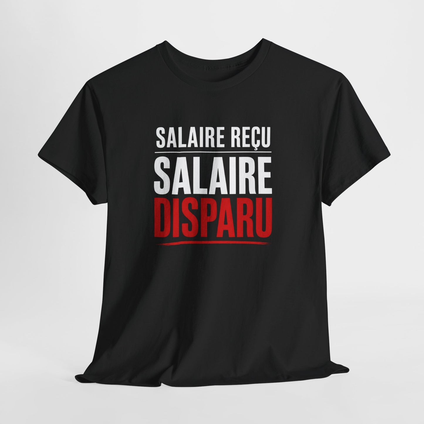 T-Shirt Humour Argent – Salaire Reçu Salaire Disparu – Tee Shirt Drôle Adulte Travail Fin de Mois Idée Cadeau