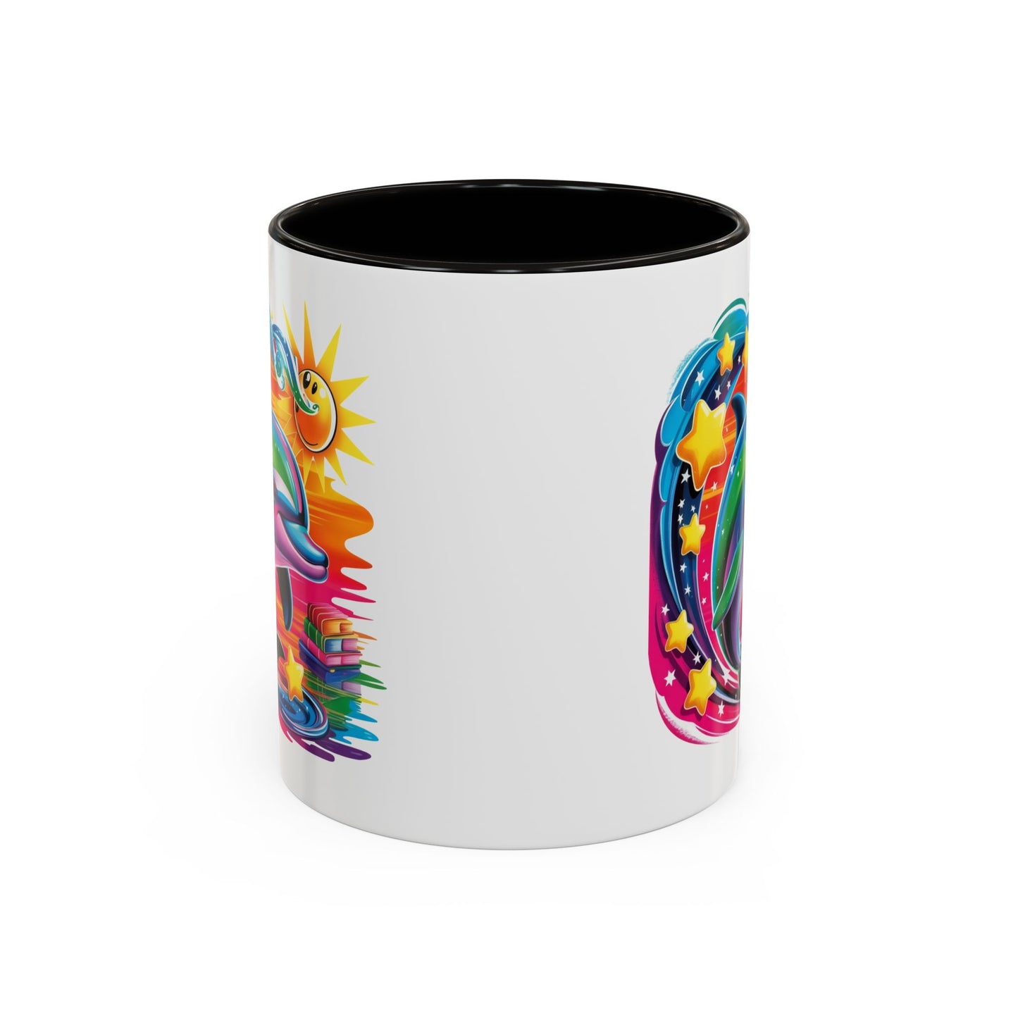 Mug Dauphin Multicolore – Tasse Design Fantaisie Océan Soleil et Étoiles – Cadeau Original 325ml