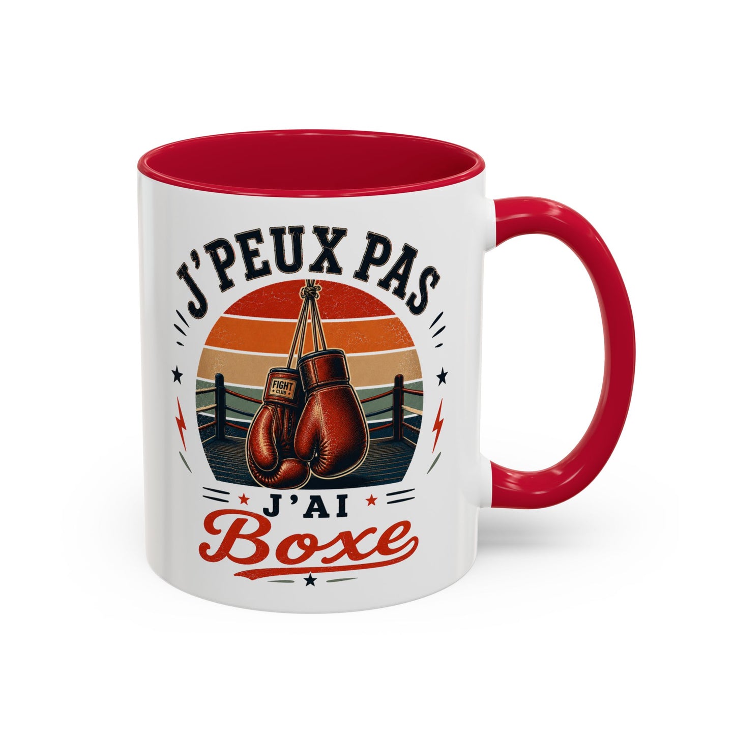 Tasse J’Peux Pas J’Ai Boxe – Mug Boxe Vintage Humoristique – Cadeau Boxeur Homme Femme 325ml