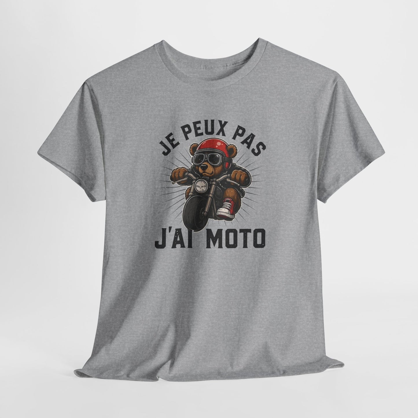 T-Shirt Je Peux Pas J’ai Moto Homme Femme – Tee Shirt Motard Humour – Cadeau Biker Moto Noir Blanc Gris