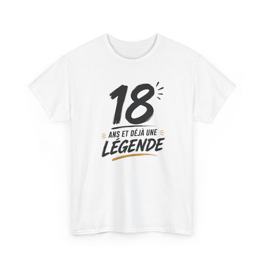 Tee-Shirt 18 Ans Homme et Femme – Cadeau Anniversaire 18ème Original – Idée Cadeau Majorité Jeune Adulte Humour