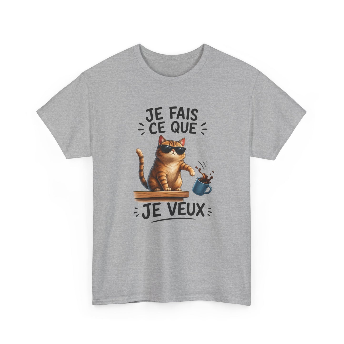 Tee-Shirt Je Fais Ce Que Je Veux – Chat Drôle Avec Lunettes – Cadeau Humour Homme Femme Adulte