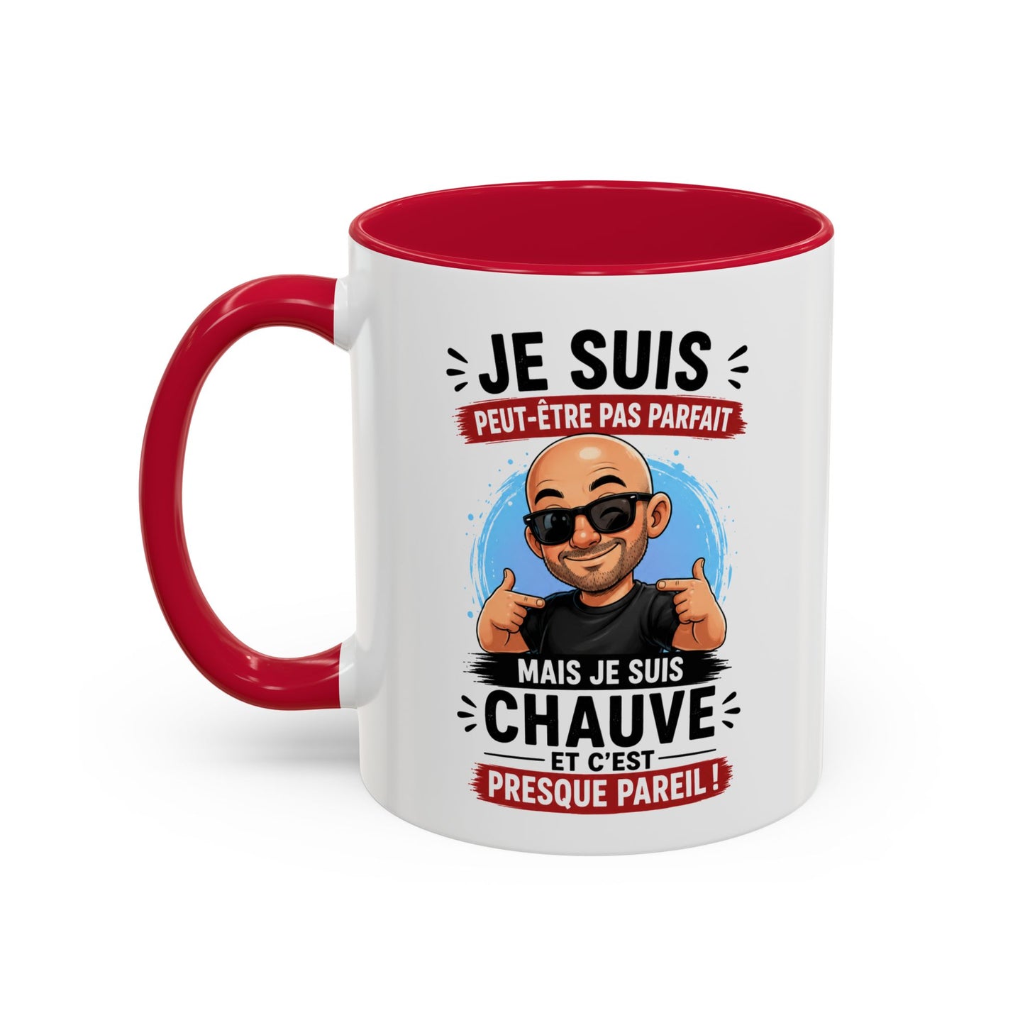 Tasse Je Suis Peut-Être Pas Parfait Mais Je Suis Chauve – Mug Humour Homme Chauve – Cadeau Homme 325ml