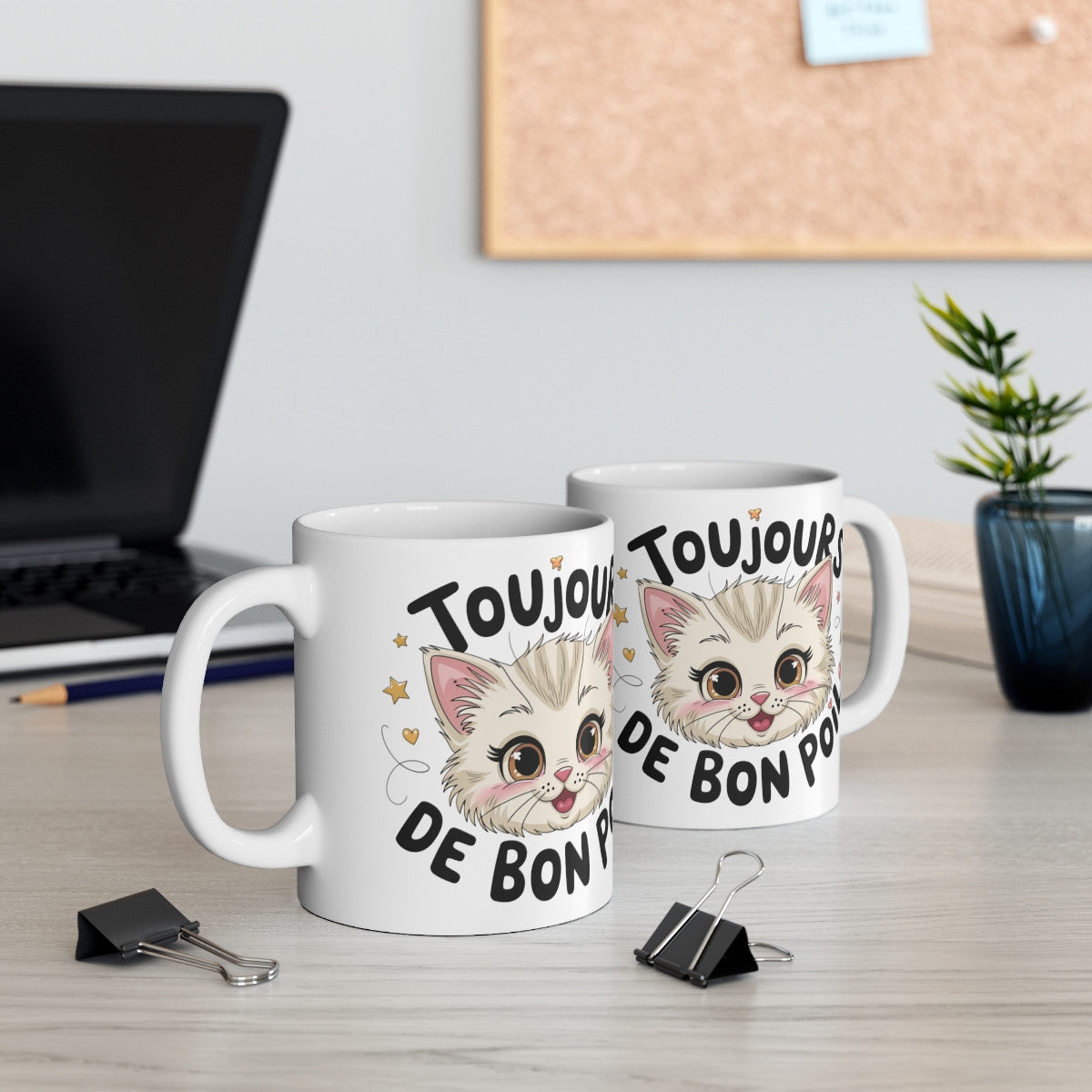 Mug "Toujours de Bon Poil" - Tasse Mignonne Chat - Cadeau Original pour Les Amoureux des Chats