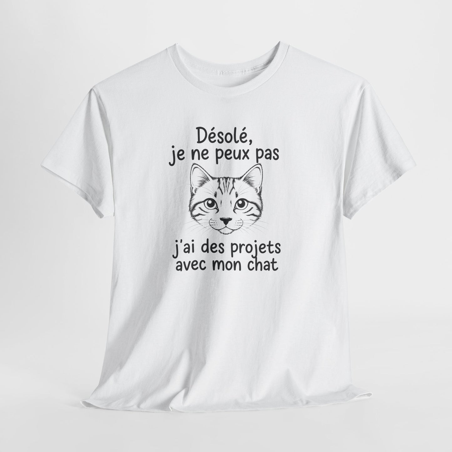 Tee Shirt Chat Homme Femme – Humour Amoureux des Chats – Idée Cadeau Drôle Propriétaire de Chat Passion Félin