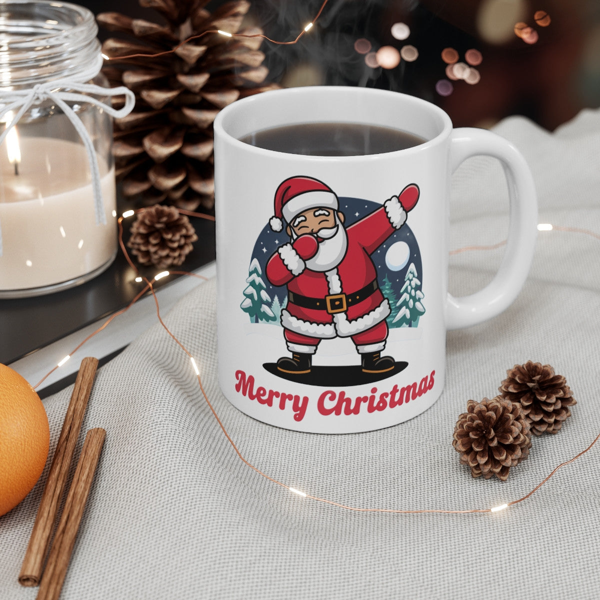 Mug de Noël "Merry Christmas" -  Tasse Père Noël qui Fait le Dab