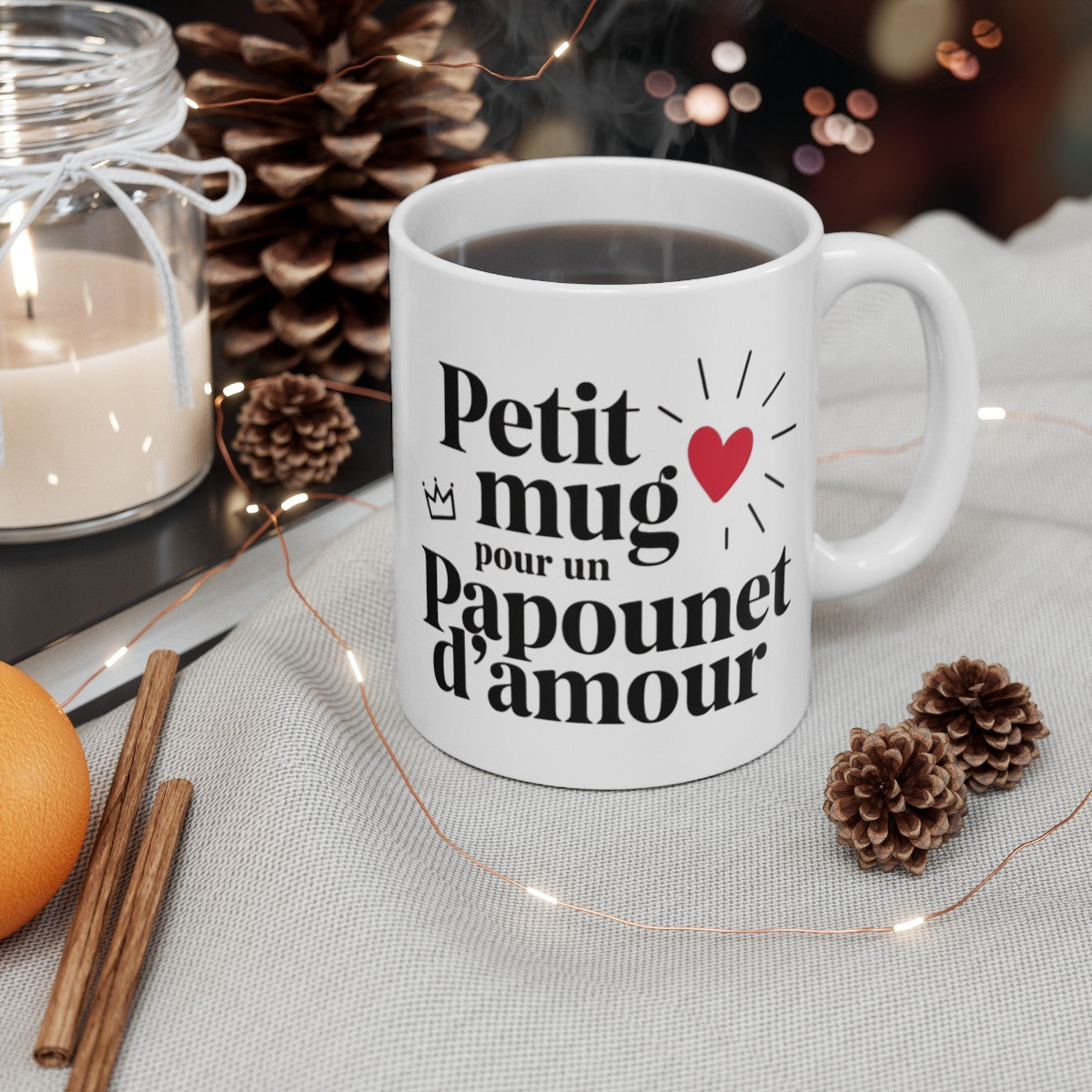 Mug "Petit mug pour un Papounet d'amour" - Cadeau parfait pour papa