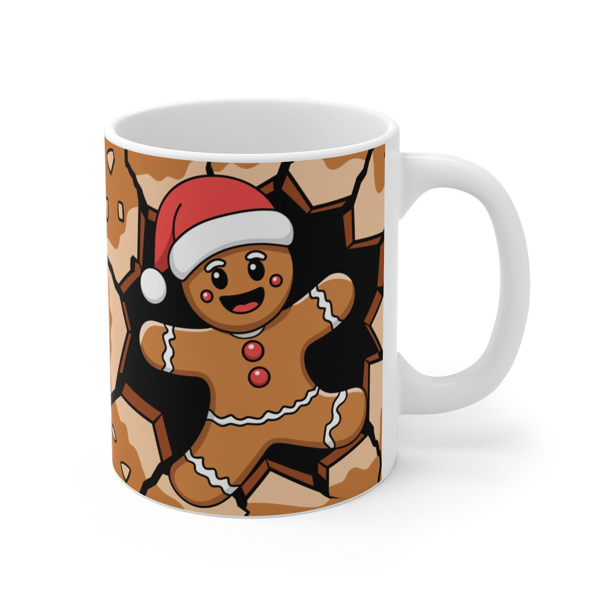Mug Bonhomme en Pain d'Épice de Noël - Père Noël Festif  pour enfant et adulte