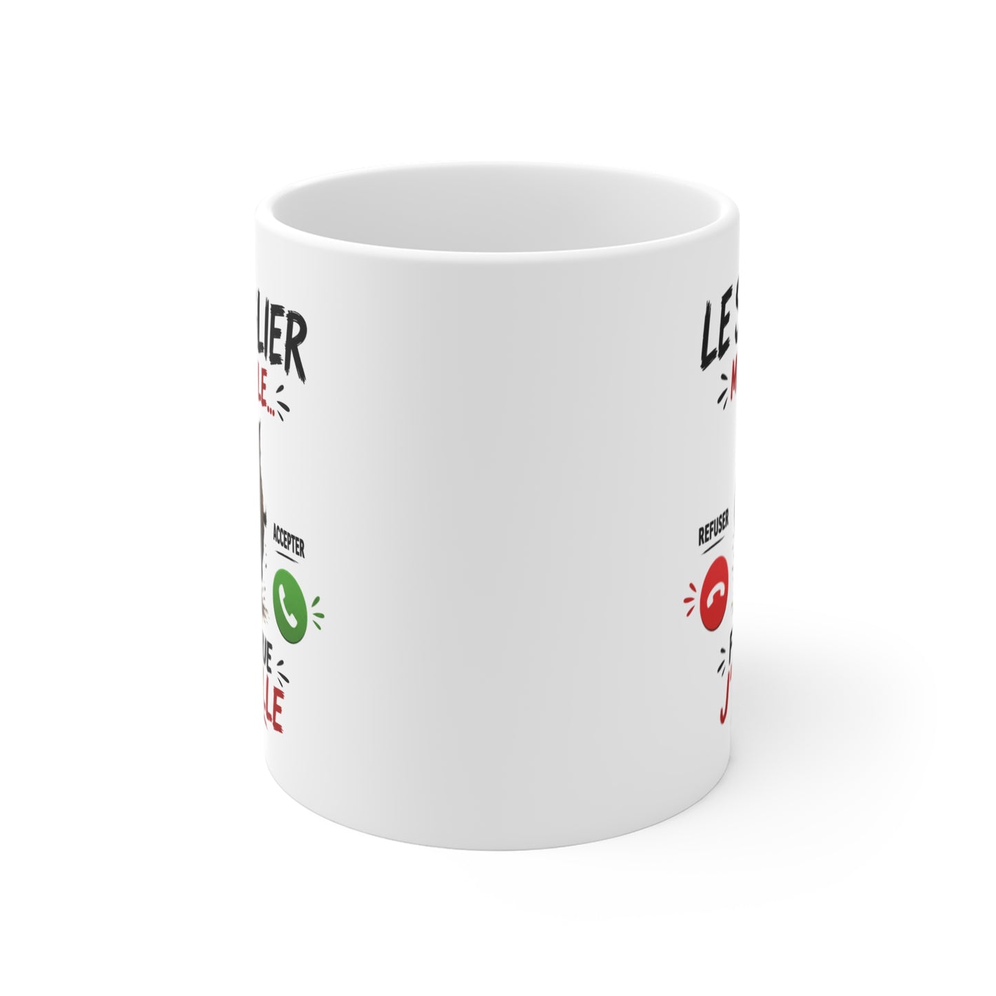Tasse Le Sanglier M’Appelle Faut Que J’Y Aille – Mug Humour Chasseur Sanglier – Cadeau Chasse Homme Femme 325ml