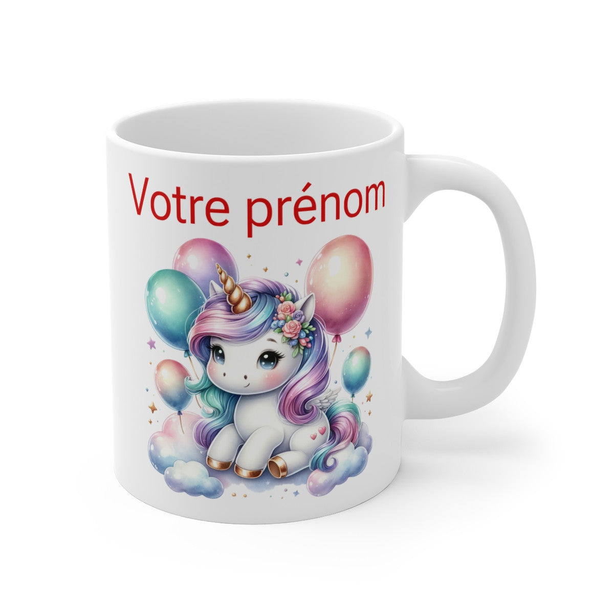 Mug Licorne Personnalisable avec Prénom - Cadeau Fantaisie et Humoristique