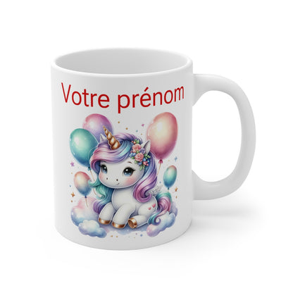 Mug Licorne Personnalisable avec Prénom - Cadeau Fantaisie et Humoristique