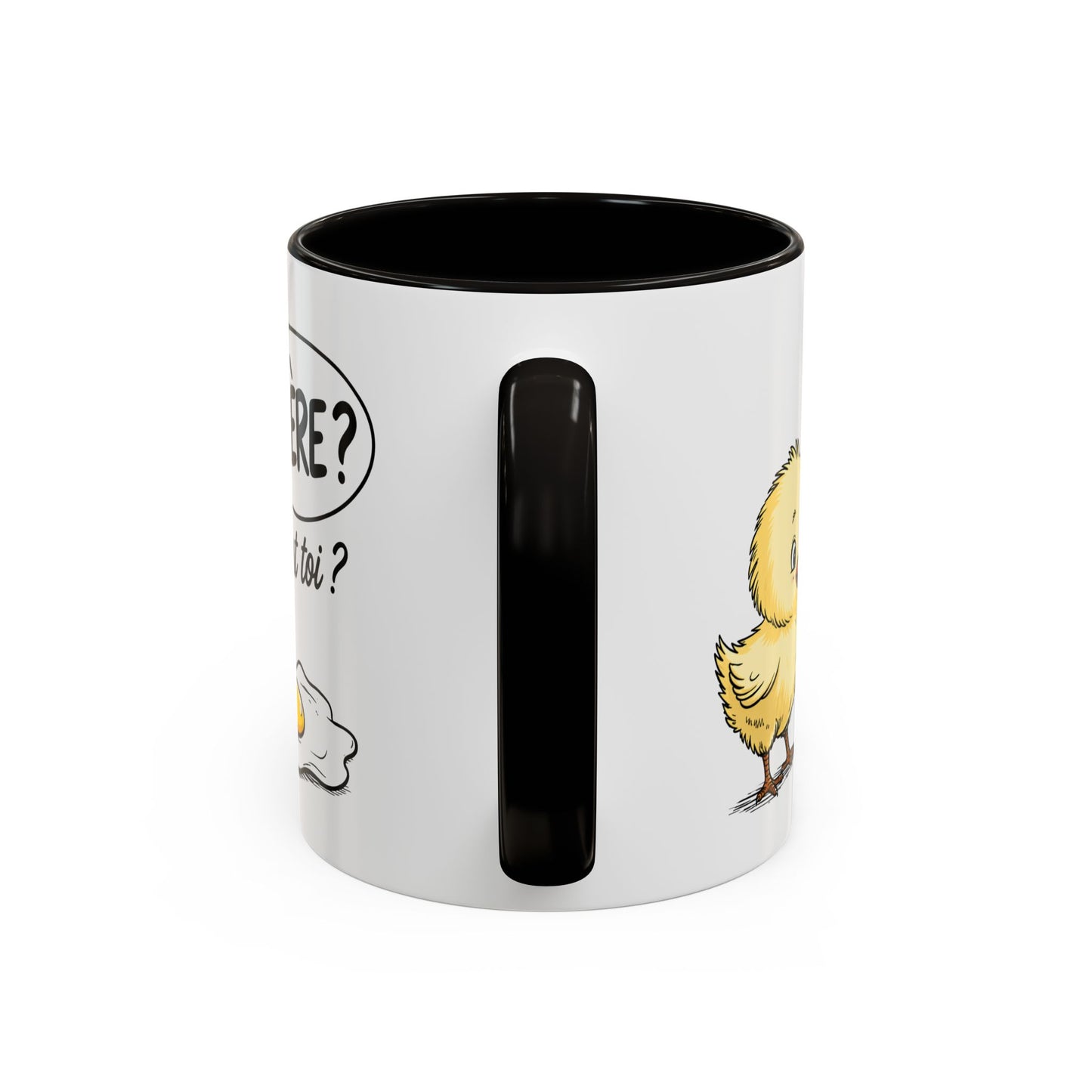 Mug Humour Poussin Œuf – Tasse Blague Frère C’est Toi – Cadeau Drôle Fun Original – Céramique 325ml Noir Bleu Rouge