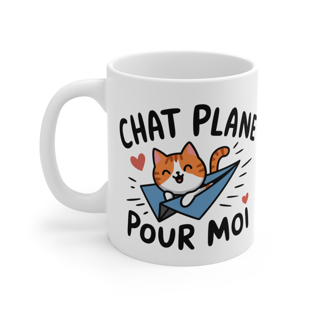 Mug Animal "Chat plane pour moi" - Design Mignon et Amusant pour les Amoureux des Chats