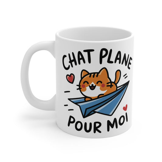 Mug Chat "Chat plane pour moi" - Design Mignon et Amusant,Drôle pour les Amoureux des Chats
