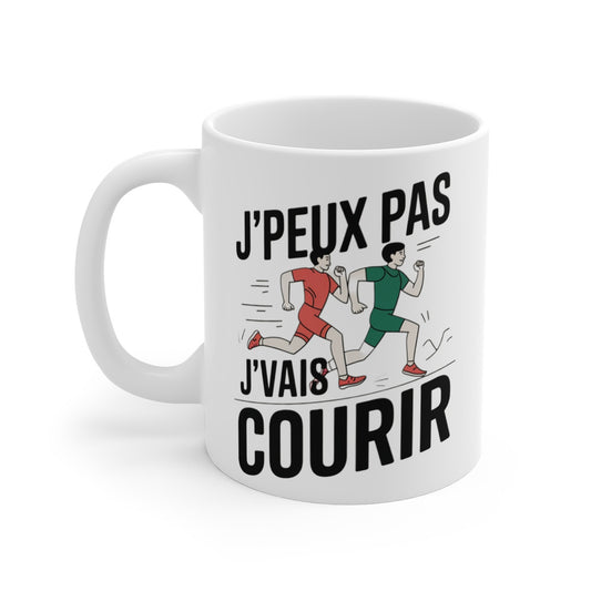 Mug Tasse Drôle"J'peux Pas, J'vais Courir" - Idée cadeau Humoristique Pour Les Passionnés de Running