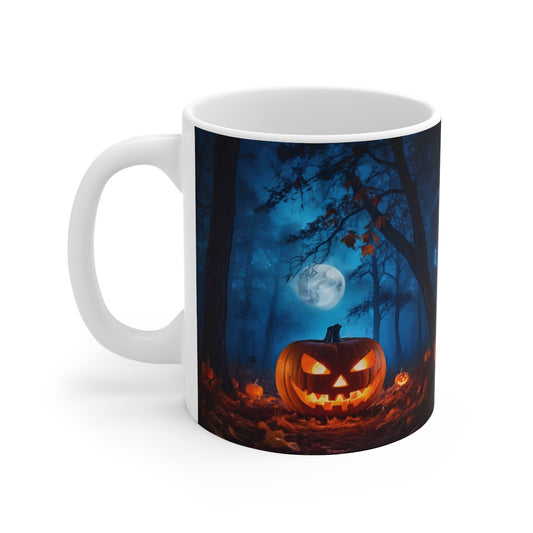 Mug Halloween "Citrouille Terrifiante sous la Lune" idée cadeau citrouille pour enfant et adulte