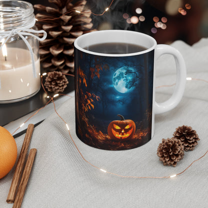 Mug Citrouille Halloween "Citrouille Terrifiante sous la Lune"