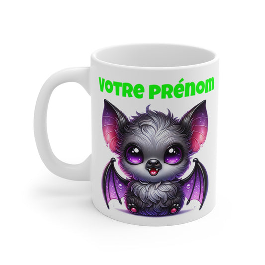 Tasse Mug Personnalisable Chauve-Souris en Céramique Halloween - Idée Cadeau Originale - Tasse à Café