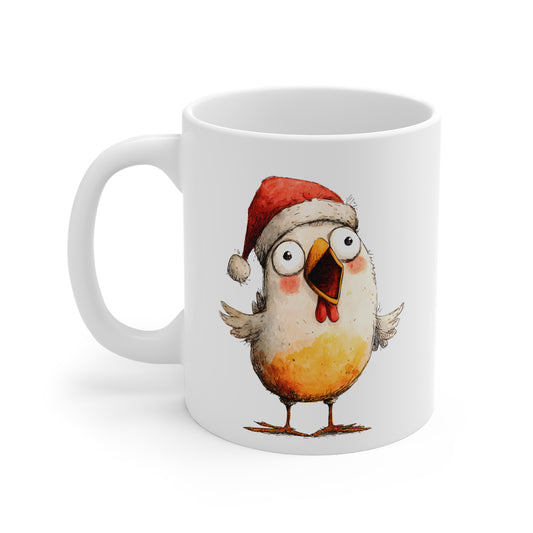 Tasse Céramique Oiseau Noël Rigolo – Mug Hiver Humoristique – Cadeau Original Festif 325 ml