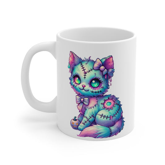 Tasse Mug Chat Zombie Halloween en Céramique - Idée Cadeau Originale - pour Enfants et Adultes - Tasse à Café