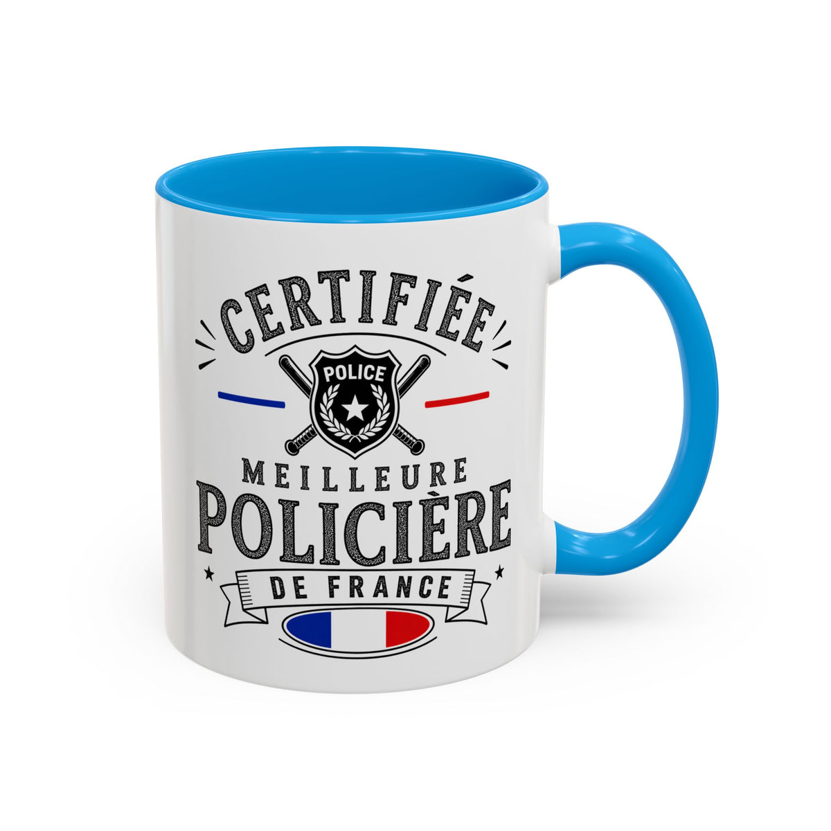 Mug Policière Femme – Certifiée Meilleure Policière de France – Tasse Métier Police – Cadeau Original Femme Policière