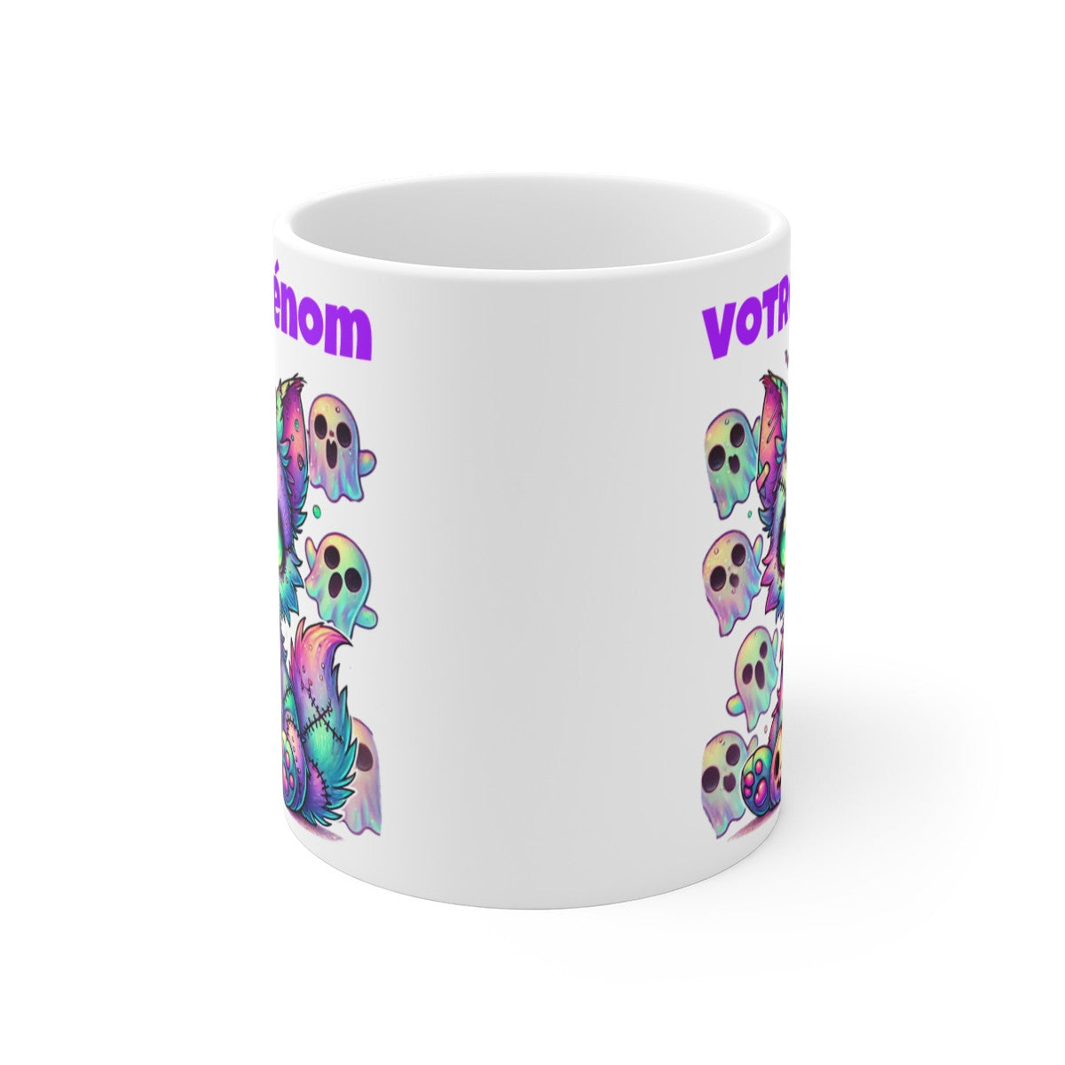 Tasse Mug Chat Halloween Fantaisie en Céramique - Personnalisable - Idée Cadeau Originale - pour Enfants et Adultes