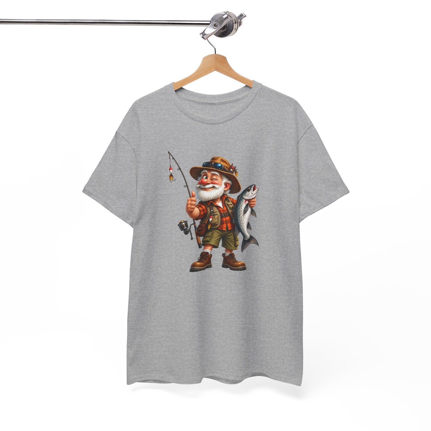 Tee Shirt Pêche Homme – Pêcheur avec Poisson – T-Shirt Passion Pêche Cadeau Homme