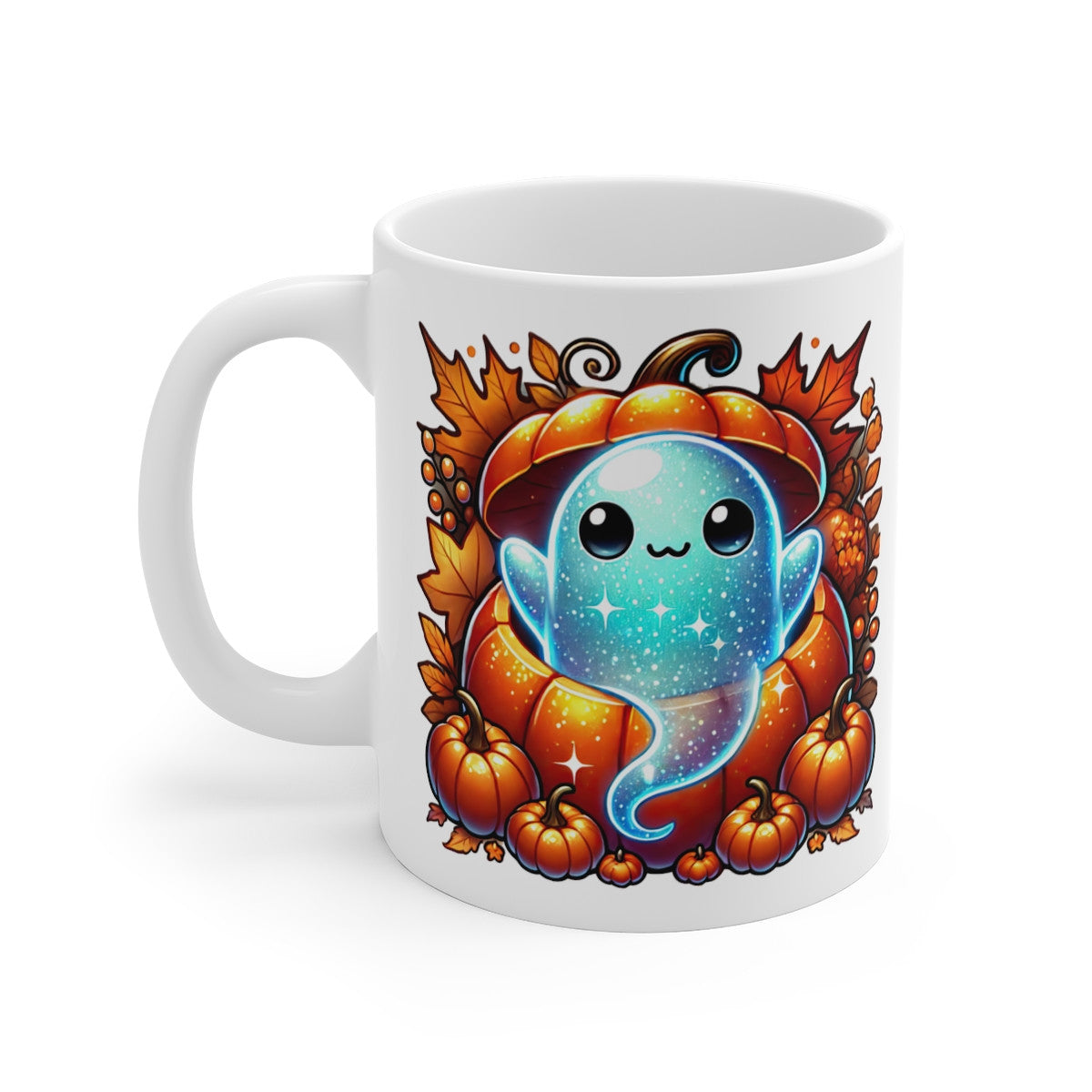 Tasse Mug Fantôme Citrouille en Céramique Halloween - Idée Cadeau Originale pour Enfants et Adultes