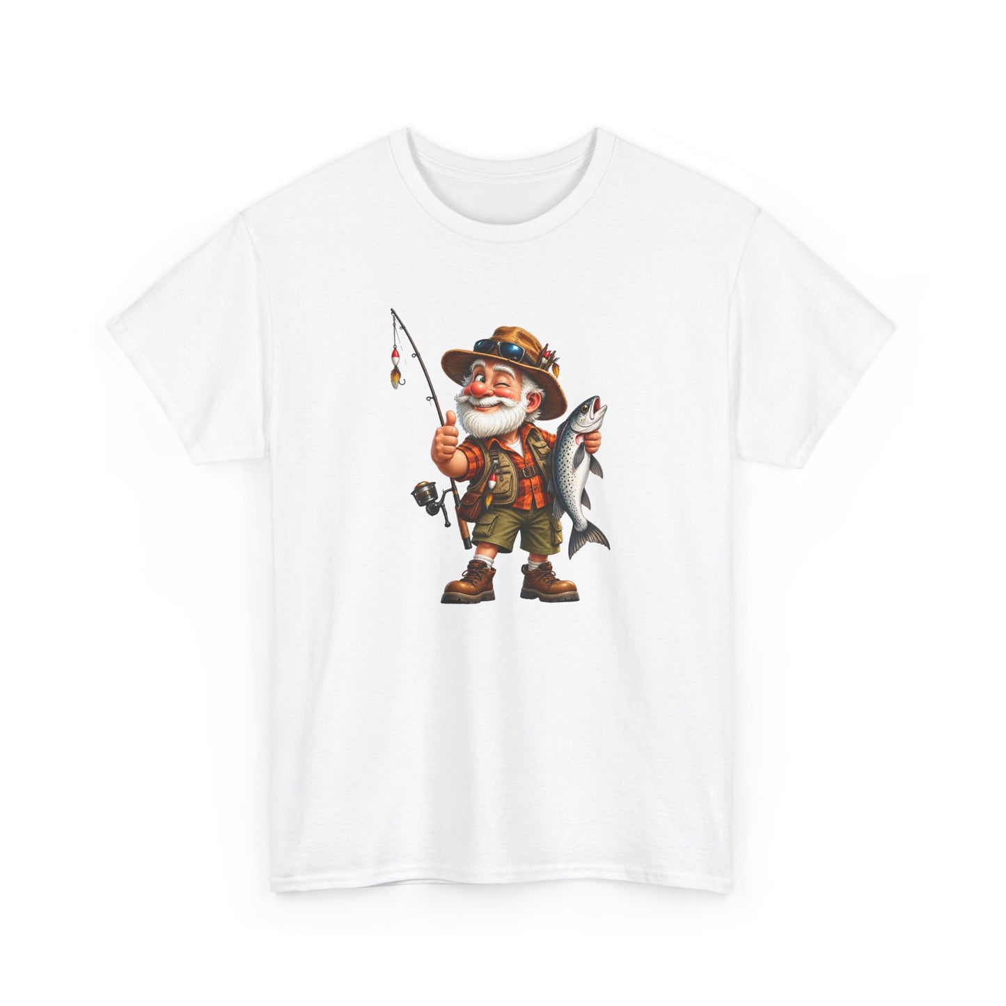 Tee Shirt Pêche Homme – Pêcheur avec Poisson – T-Shirt Passion Pêche Cadeau Homme
