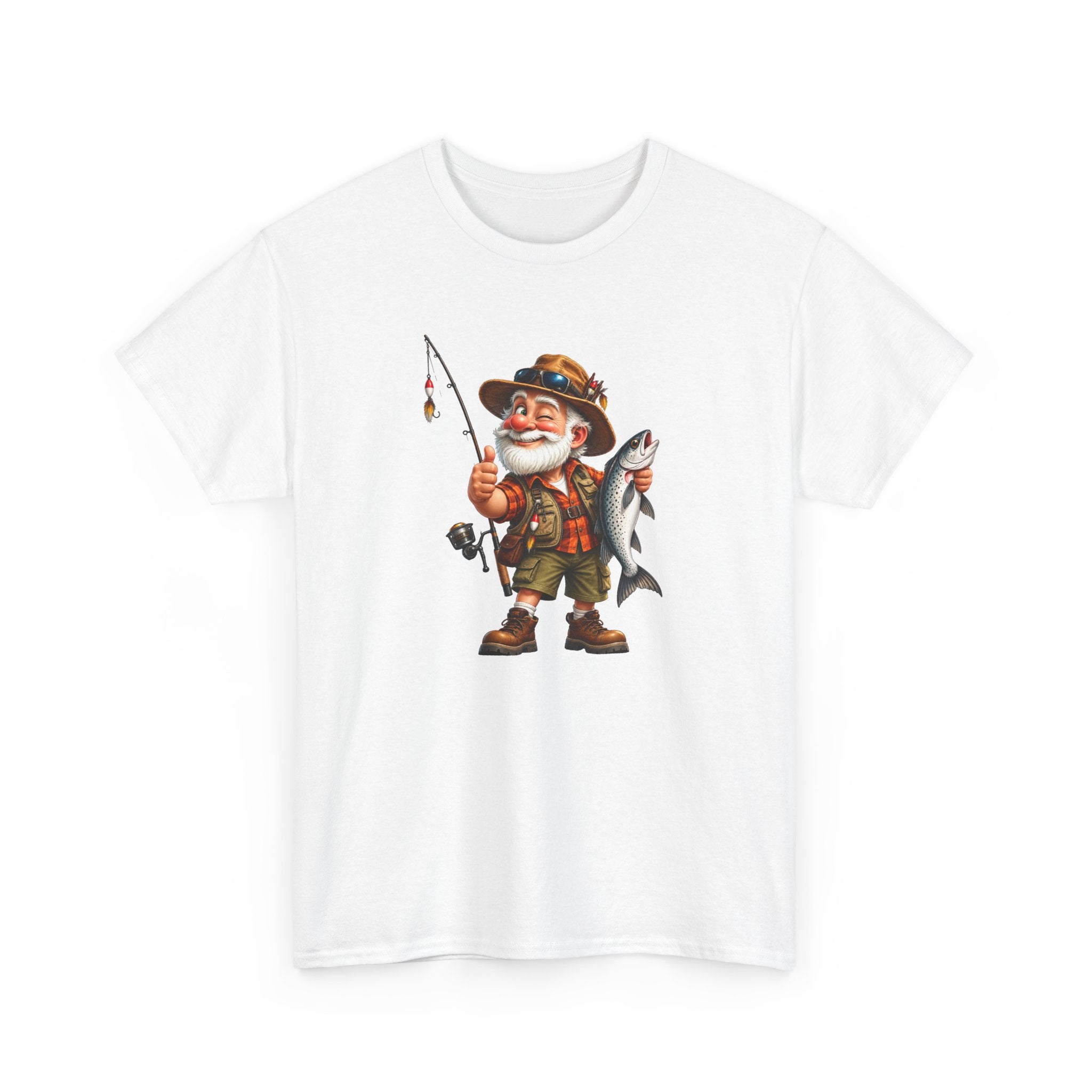 Tee Shirt Pêche Homme – Pêcheur avec Poisson – T-Shirt Passion Pêche Cadeau Homme