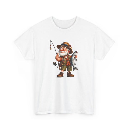 Tee Shirt Pêche Homme – Pêcheur avec Poisson – T-Shirt Passion Pêche Cadeau Homme