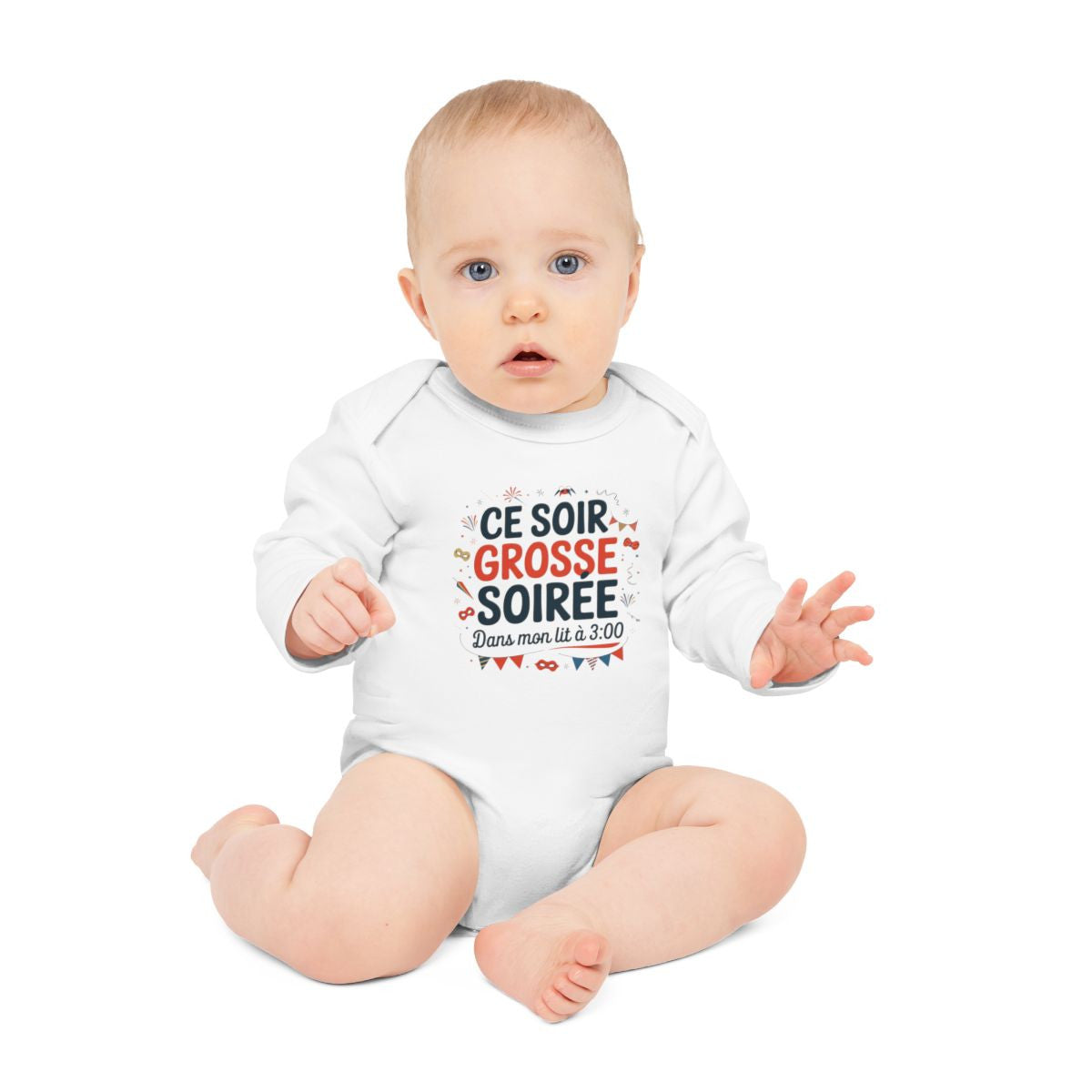 Body bébé "Ce soir grosse soirée" - Drôle,humour, coton doux