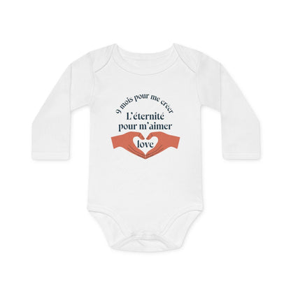 Body bébé "9 mois pour me créer" - Coton doux, message tendre