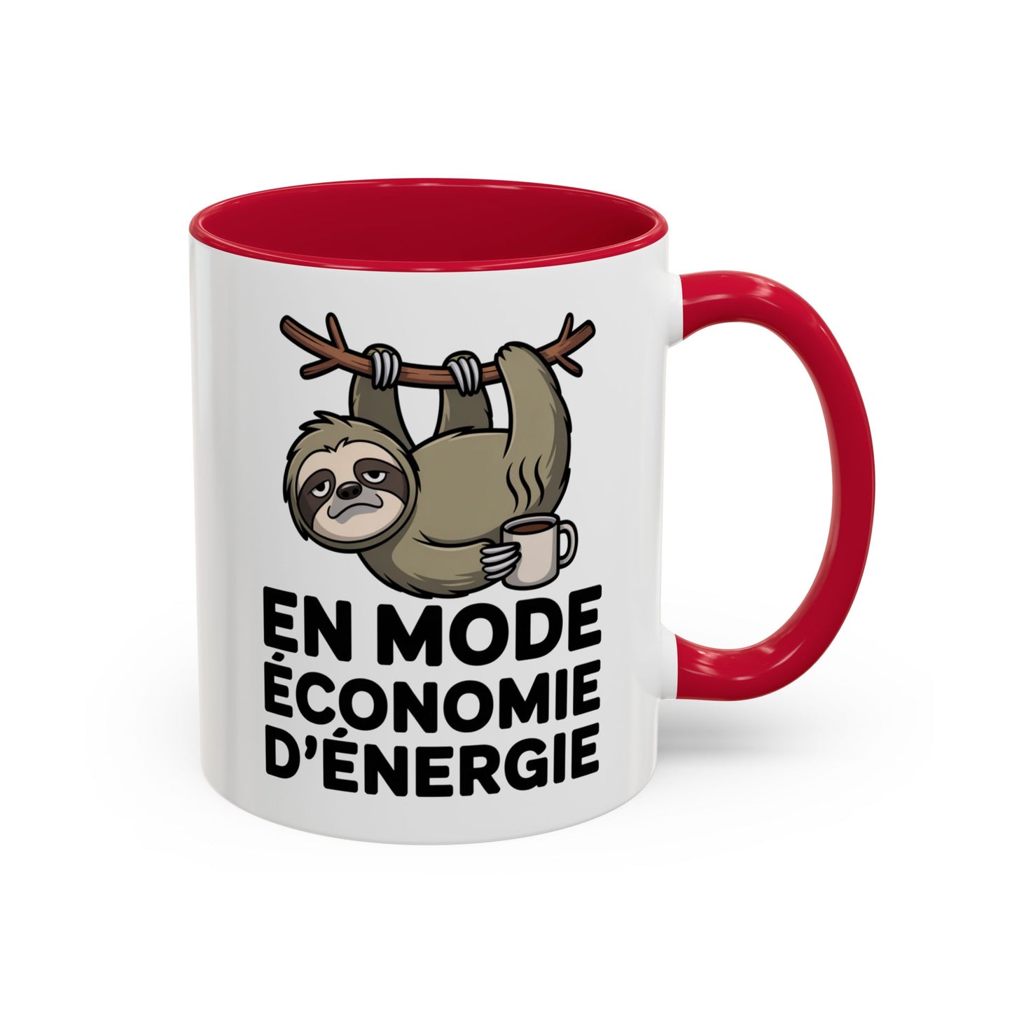 Mug Drôle En Mode Économie d’Énergie – Tasse Humoristique Paresseux Café – Cadeau Humour Bureau Fatigue 325ml